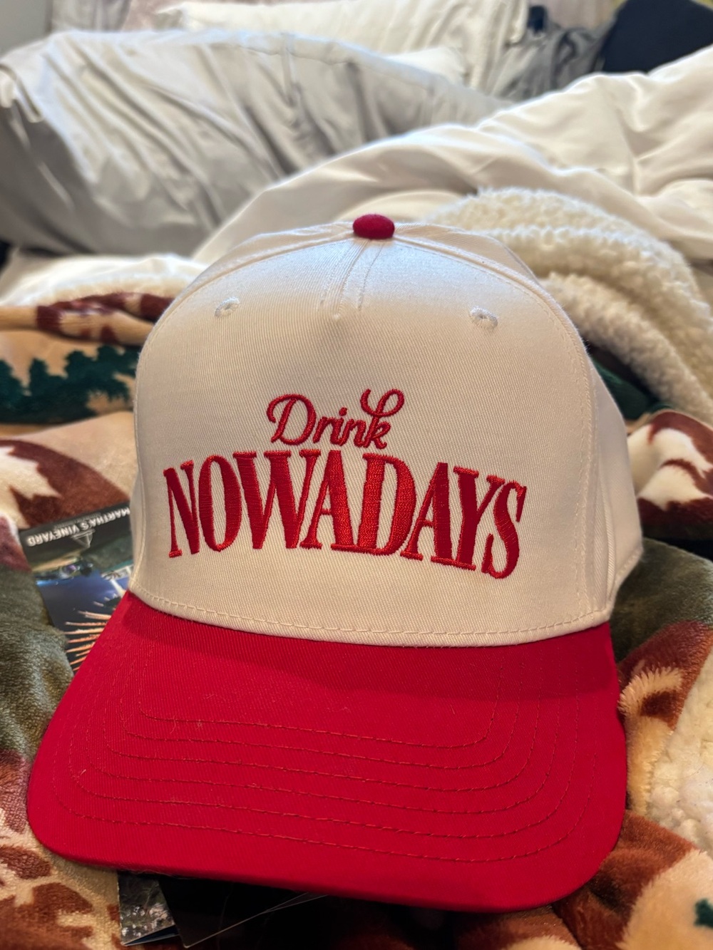 OTTO White Baseball Cap with Red Logo Tag